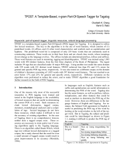 TPOST: A Template-Based, n-gram Part-Of-Speech Tagger