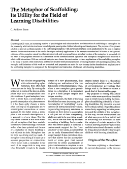 The Metaphor of Scaffolding: Its Utility for the Field of Learning