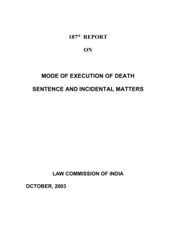 187th Report on mode of execution of death sentence and incidental