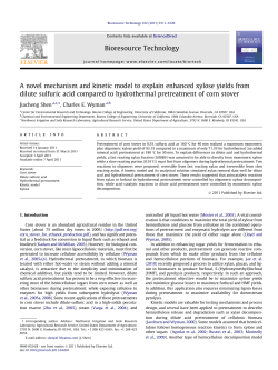 A novel mechanism and kinetic model to explain - CE-CERT