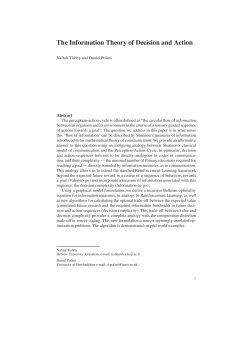 The Information Theory of Decision and Action