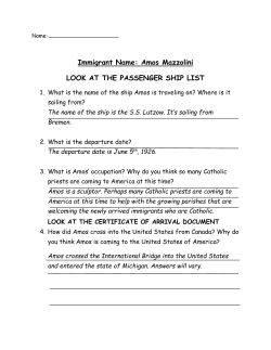 Immigrant Name: Amos Mazzolini LOOK AT THE