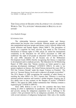 Title: Is it possible to eradicate illiteracy in Bolivia in only thirty months