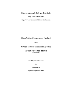 Environmental Defense Institute Radiation Victim Stories