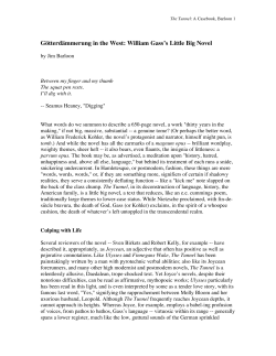 G&ouml;tterd&auml;mmerung in the West: William Gass`s Little Big Novel