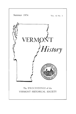 The GpROCEEDINGS of the - Vermont Historical Society