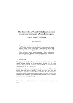 The distribution of IL and CE in French copular sentences: semantic