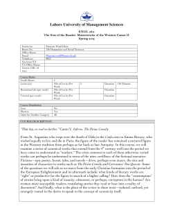 ENGL2611-The Sins of the Reader Masterworks of