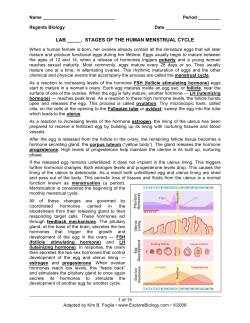 LAB _____. STAGES OF THE HUMAN MENSTRUAL CYCLE