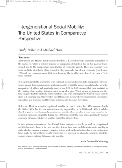 Intergenerational Social Mobility: The United