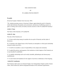 THE CONSTITUTION OF PI LAMBDA PHI FRATERNITY Preamble