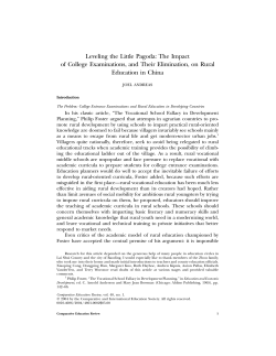 Leveling the Little Pagoda: The Impact of College Examinations, and