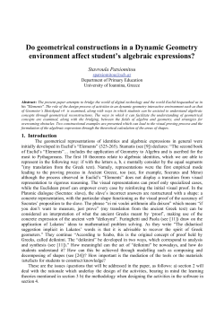 Do geometrical constructions in a Dynamic Geometry environment