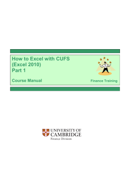 How To Excel with CUFS Part 1 (Excel 2010)