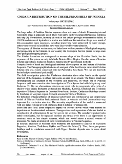cnidaria distribution on the silurian shelf of podolia