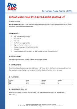 tecnicial data sheet (tds) proloc marine line 235 direct glazing