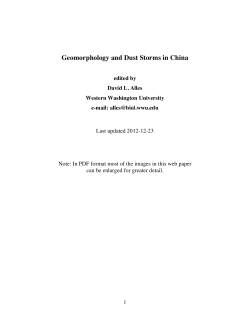 Geomorphology and Dust Storms in China