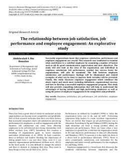 The relationship between job satisfaction, job performance and
