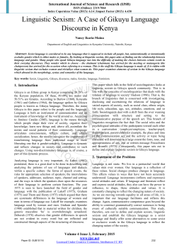 Linguistic Sexism: A case of Gikuyu Language Discourse in Kenya