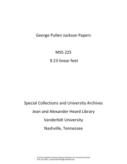 George Pullen Jackson Papers finding aid