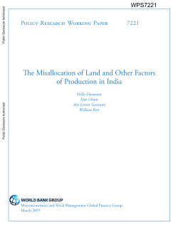 The Misallocation of Land and Other Factors of Production in India