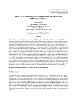 Effects of Perceived Stigma Amongst Parents of Children with
