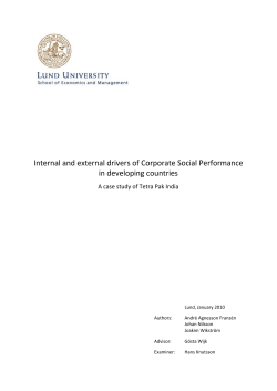 Internal and external drivers of Corporate Social Performance in