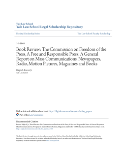 The Commission on Freedom of the Press, A Free and Responsible