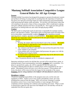 Mustang Softball Association Competitive League General Rules for