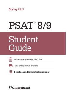 PSAT 8/9 Student Guide, Spring 2017 - collegereadiness