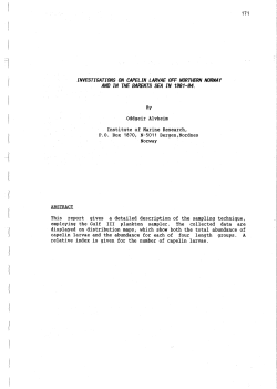 Investigations on capelin