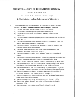 the reformations of the sixteenth century