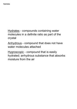 Hydrates compounds containing water