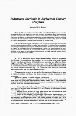 Indentured Servitude in Eighteenth