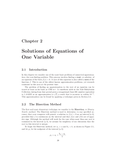 Chapter 2 Solutions of Equations of One Variable