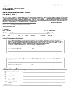NPS Form 10-900 - City of Dubuque