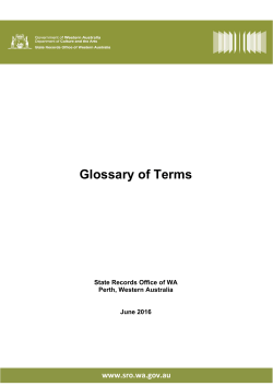 Glossary of Terms - State Records Office of Western Australia
