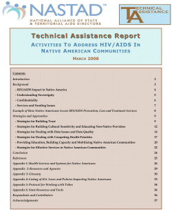 Activities to Address HIV&frasl;AIDS In Native American Communities