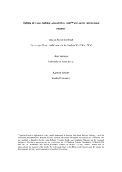 Fighting at Home, Fighting Abroad: How Civil Wars Lead to