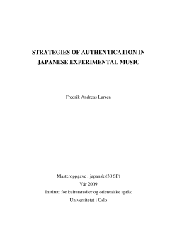 strategies of authentication in japanese experimental music