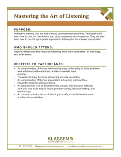 Mastering the Art of Listening