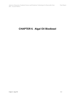 CHAPTER 6. Algal Oil Biodiesel - The University of Texas at Austin