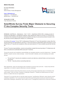 SolarWinds Survey Finds Major Obstacle to Securing IT