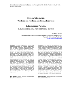 patočka`s socrates: the care for the soul and human