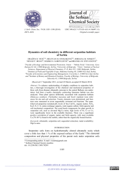 Dynamics of soil chemistry in different serpentine