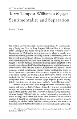 Terry Tempest Williams`s Refuge - Dialogue: A Journal of Mormon