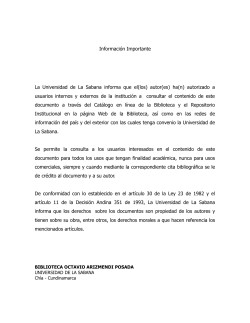 Informaci&oacute;n Importante La Universidad de La Sabana