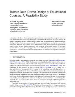 Toward Data-Driven Design of Educational Courses: A Feasibility