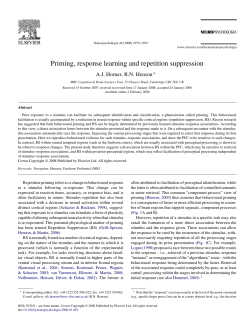 Priming, response learning and repetition suppression