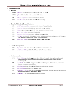 Major Achievements in Oceanography